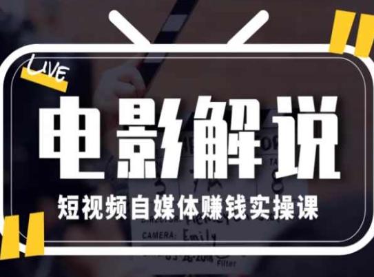 电影解说短视频自媒体赚钱实操课，教你做电影解说短视频，月赚1万-test