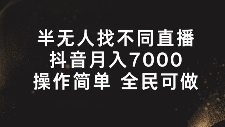 半无人找不同直播，月入7000+，操作简单 全民可做【揭秘】-test