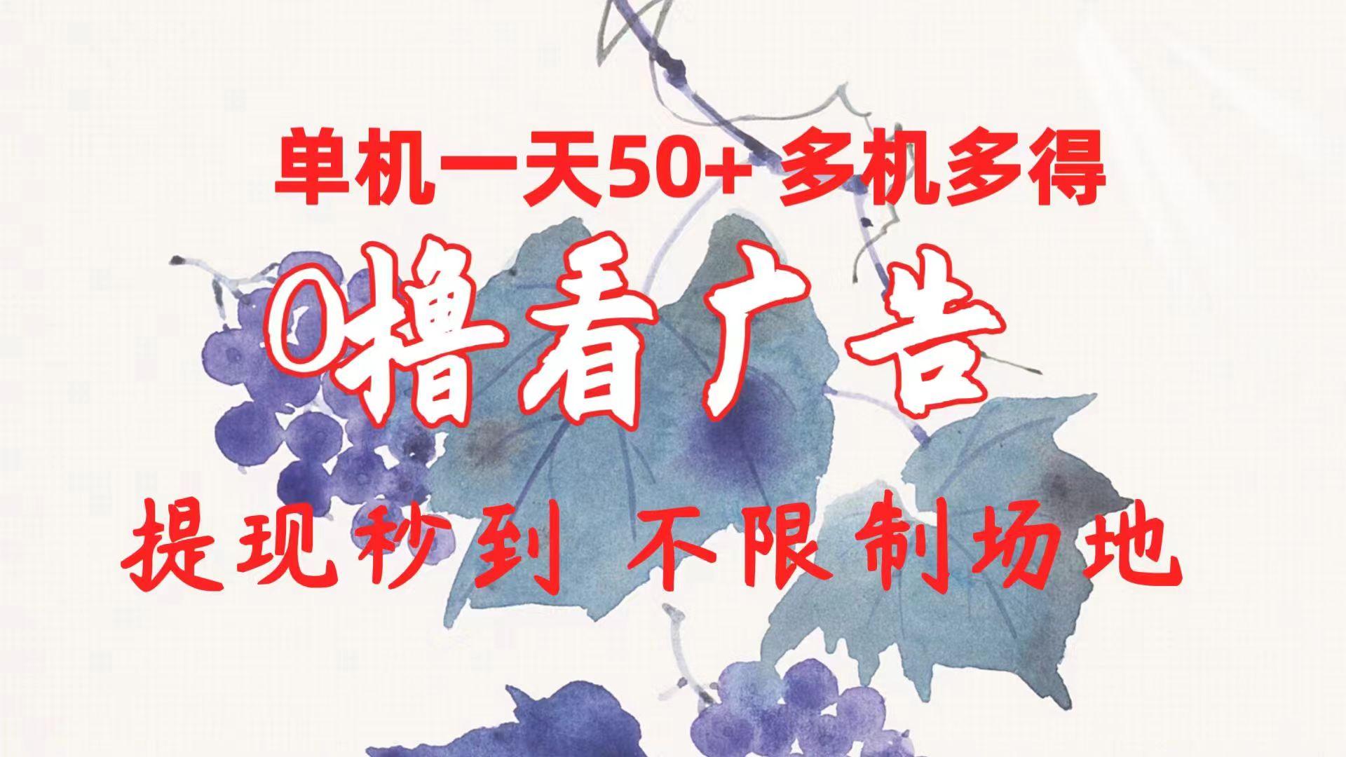 0撸看广告 单机一天50+多机多得 提现秒到 不限制场地操作-test
