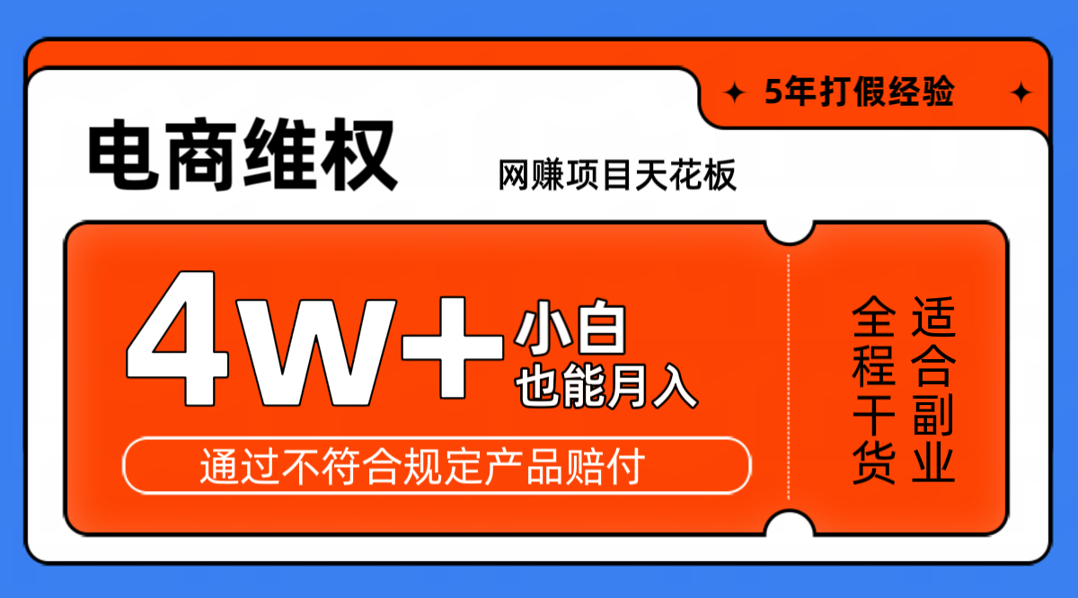 网赚项目天花板电商购物维权月收入稳定4w+独家玩法小白也能上手-test