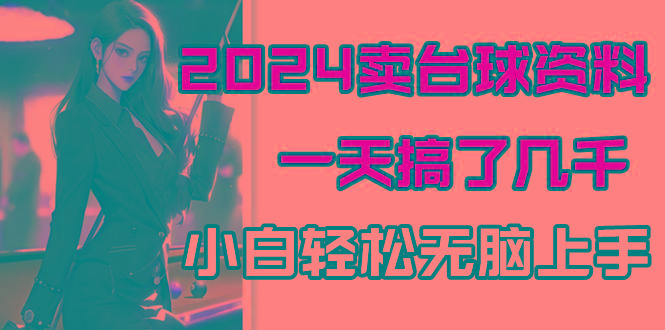 2024卖台球资料，一天搞了几千，小白轻松无脑上手-test