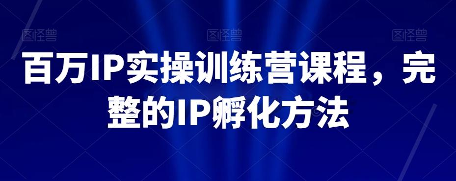 百万IP实操训练营课程，完整的IP孵化方法-test