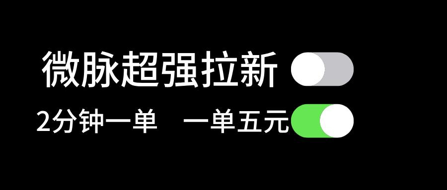 微脉超强拉新， 两分钟1单， 一单利润5块，适合小白-test