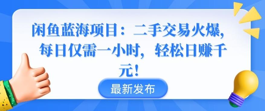 闲鱼蓝海项目：二手交易火爆，每日仅需一小时，轻松日赚千元【揭秘】-test