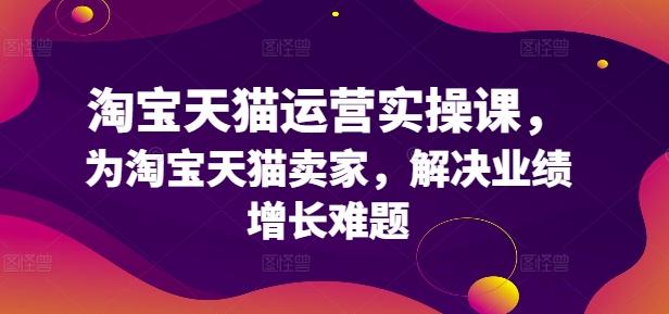 淘宝天猫运营实操课，为淘宝天猫卖家，解决业绩增长难题-test