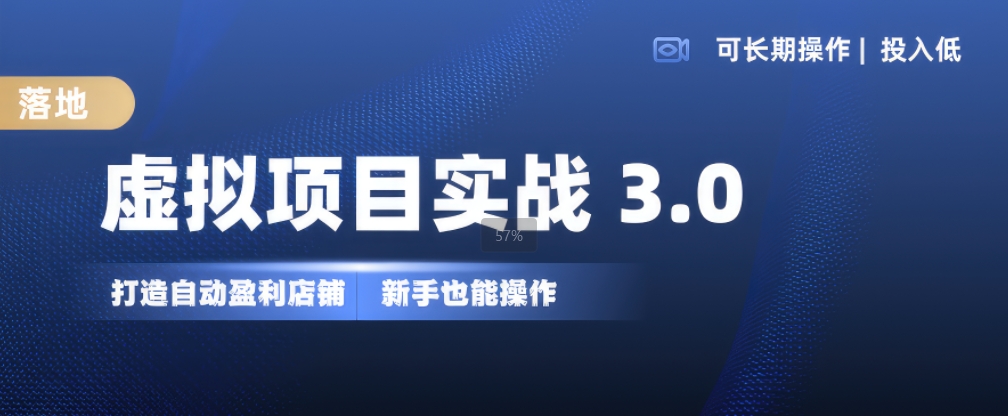 虚拟项目实战3.0，打造自动盈利店铺，可长期操作投入低，新手也能操作-test