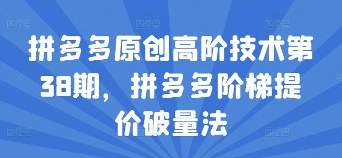 拼多多原创高阶技术第38期，拼多多阶梯提价破量法-test