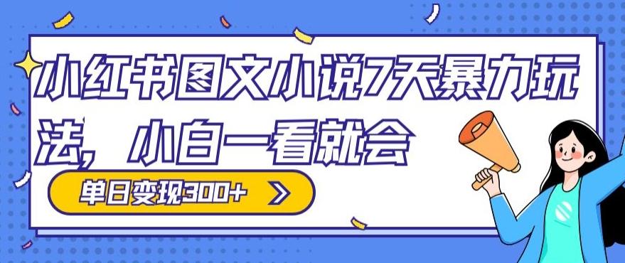 小红书图文小说7天暴力玩法，小白一看就会，单日变现300+-test