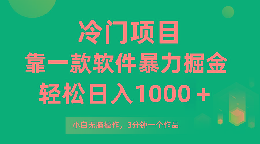 (9791期)冷门项目，靠一款软件暴力掘金日入1000＋，小白轻松上手第二天见收益-test