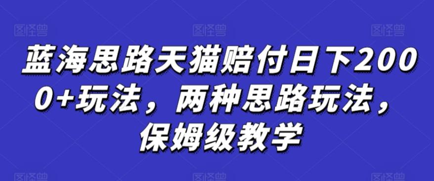 蓝海思路天猫赔付日下2000+玩法，两种思路玩法，保姆级教学【仅揭秘】-test