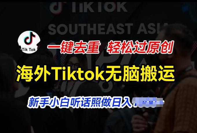 海外Tiktok短视频无脑搬运，一键去重轻松过原创，新手小白听话照做日入几张【揭秘】-test
