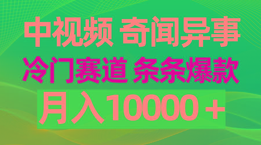 (9627期)中视频奇闻异事，冷门赛道条条爆款，月入10000＋-test