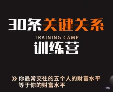 30条关键关系训练营，你关系最近的5个人决定你的财富水平-test