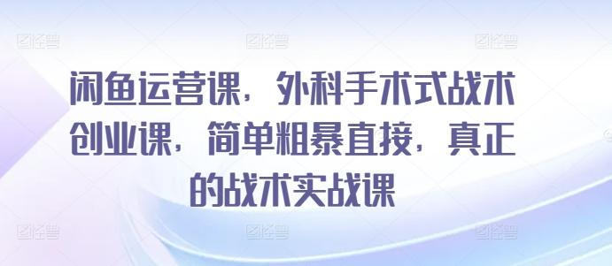 闲鱼运营课，外科手术式战术创业课，简单粗暴直接，真正的战术实战课-test
