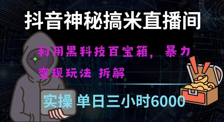 抖音神秘直播间黑科技日入四位数及格暴力项目全方位解读【揭秘】-test