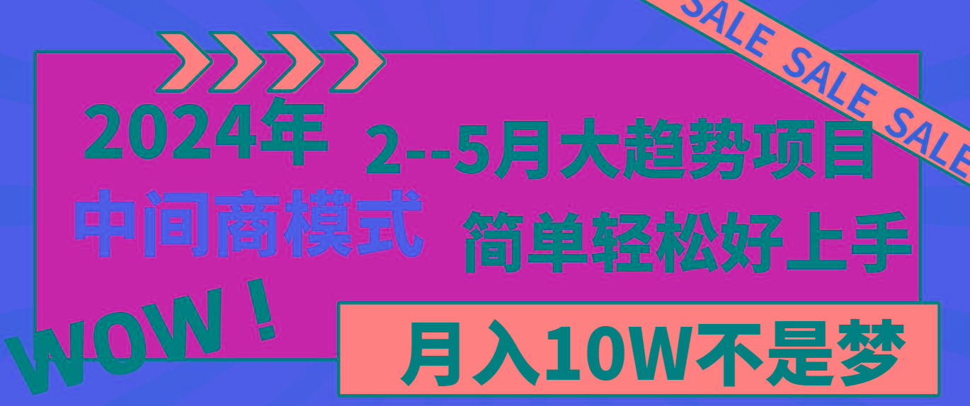 2024年2–5月大趋势项目，利用中间商模式，简单轻松好上手，轻松月入10W…-test