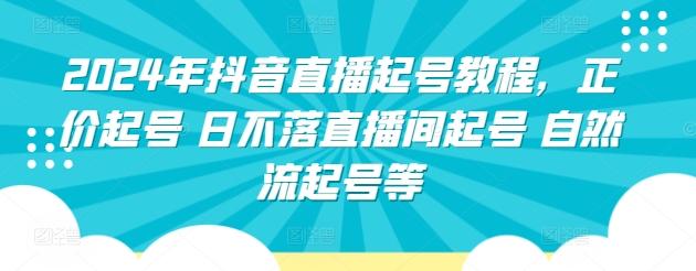 2024年抖音直播起号教程，正价起号 日不落直播间起号 自然流起号等-test