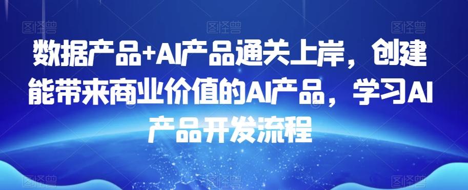 数据产品+AI产品通关上岸，创建能带来商业价值的AI产品，学习AI产品开发流程-test