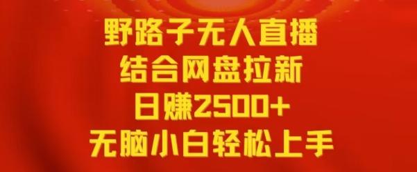 野路子无人直播结合网盘拉新，日赚2500+，小白无脑轻松上手【揭秘】-test